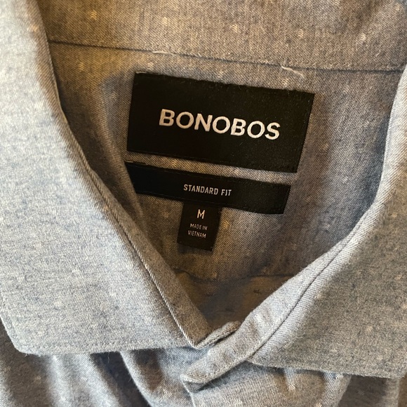 Bonobos, Carbon Blue Dot, Chambray, Size M: Shirt Fit: Standard - Picture 2 of 2